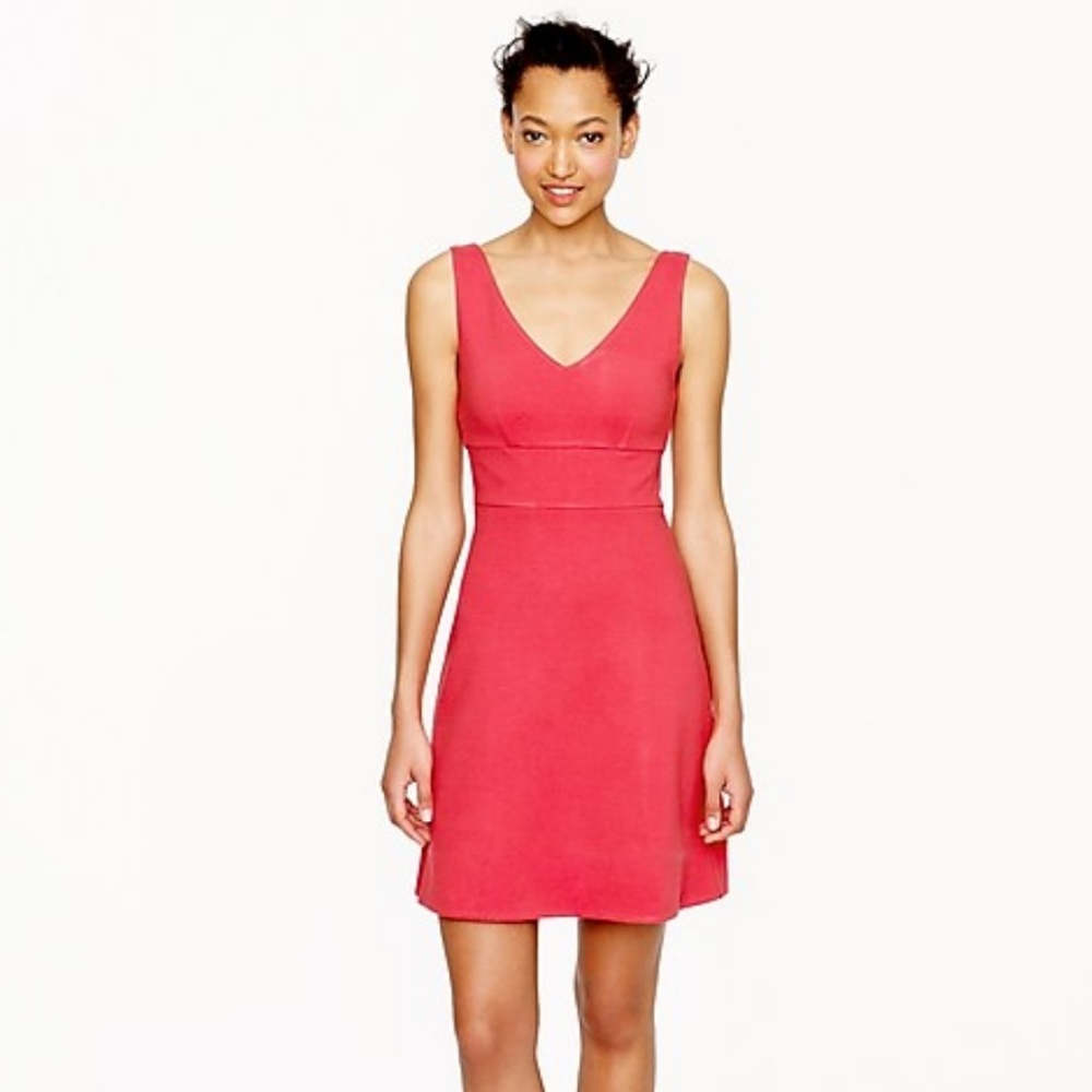 J. Crew Coral Pink Sleeveless V-Neck Mini Dress